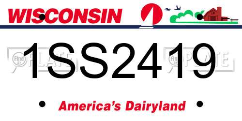 1SS2419 Wisconsin License Plate