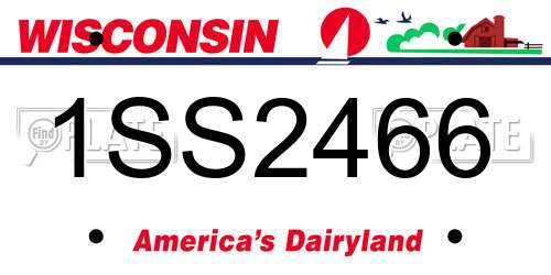 1SS2466 Wisconsin License Plate