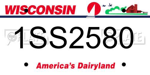 1SS2580 Wisconsin License Plate