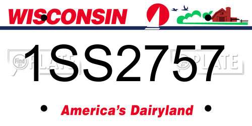 1SS2757 Wisconsin License Plate