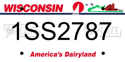 1SS2787 Wisconsin License Plate