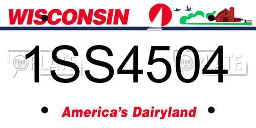 1SS4504 Wisconsin License Plate