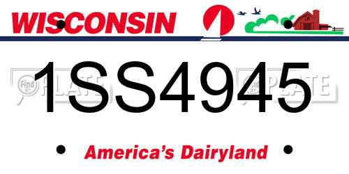 1SS4945 Wisconsin License Plate