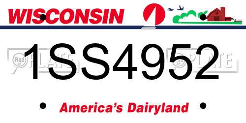 1SS4952 Wisconsin License Plate