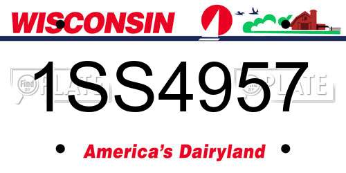 1SS4957 Wisconsin License Plate