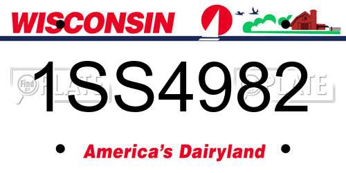 1SS4982 Wisconsin License Plate