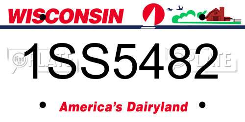 1SS5482 Wisconsin License Plate