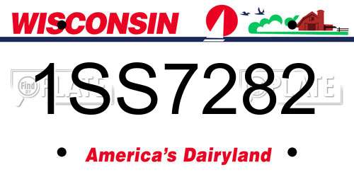 1SS7282 Wisconsin License Plate