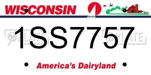 1SS7757 Wisconsin License Plate