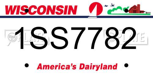 1SS7782 Wisconsin License Plate