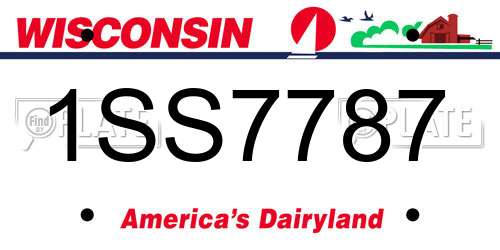 1SS7787 Wisconsin License Plate