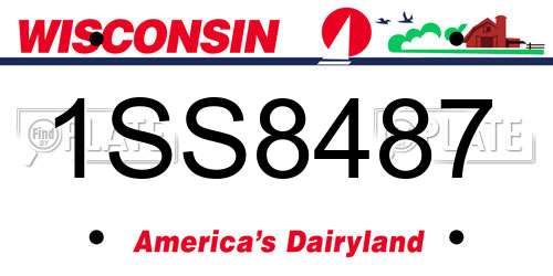 1SS8487 Wisconsin License Plate