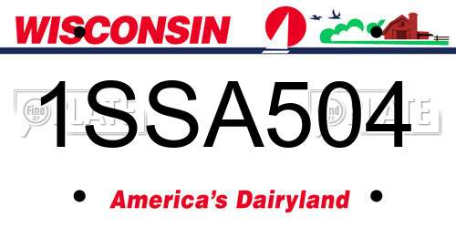 1SSA504 Wisconsin License Plate