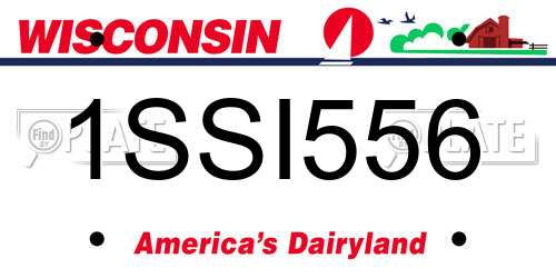 1SSI556 Wisconsin License Plate