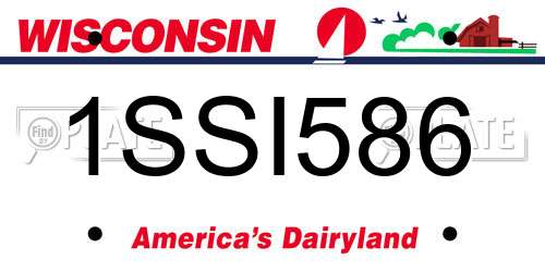 1SSI586 Wisconsin License Plate