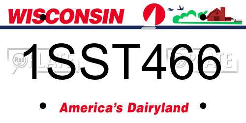 1SST466 Wisconsin License Plate