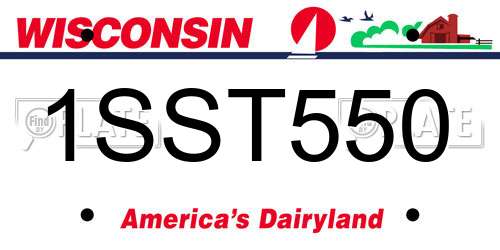1SST550 Wisconsin License Plate
