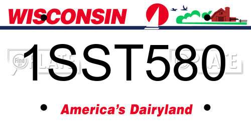 1SST580 Wisconsin License Plate