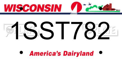 1SST782 Wisconsin License Plate