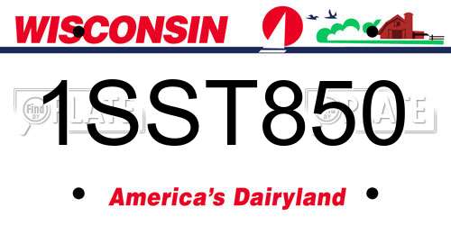 1SST850 Wisconsin License Plate