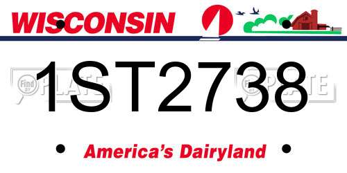1ST2738 Wisconsin License Plate