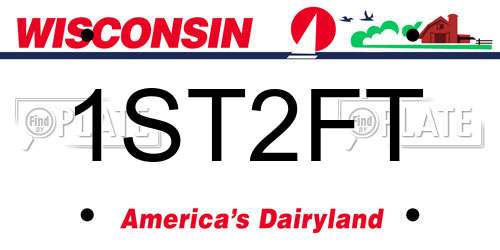 1ST2FT Wisconsin License Plate
