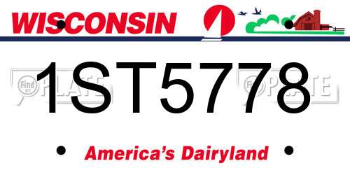 1ST5778 Wisconsin License Plate