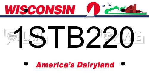 1STB220 Wisconsin License Plate