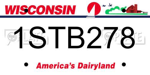 1STB278 Wisconsin License Plate