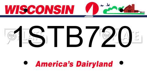 1STB720 Wisconsin License Plate