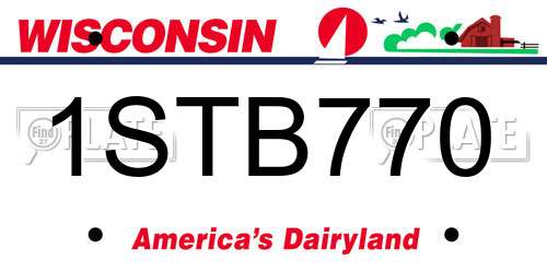 1STB770 Wisconsin License Plate
