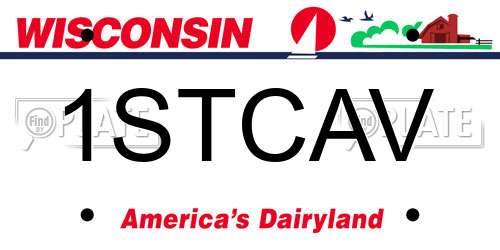 1STCAV Wisconsin License Plate
