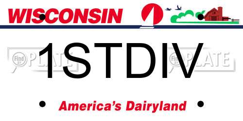1STDIV Wisconsin License Plate