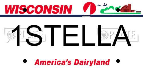 1STELLA Wisconsin License Plate
