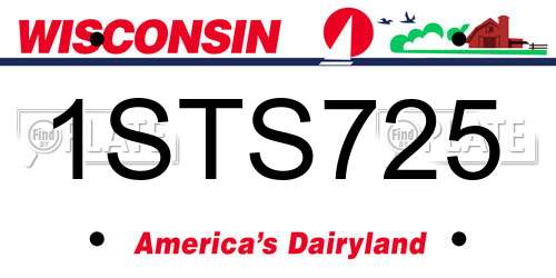 1STS725 Wisconsin License Plate