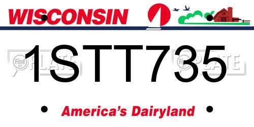 1STT735 Wisconsin License Plate