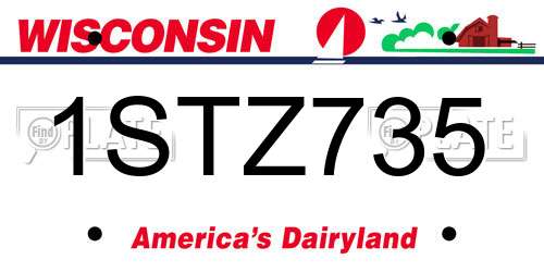 1STZ735 Wisconsin License Plate