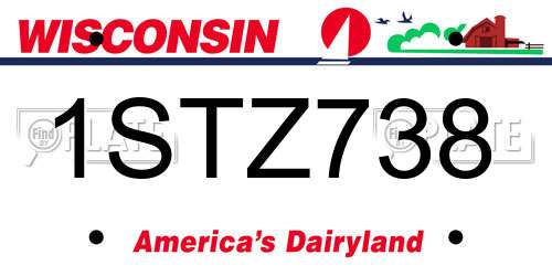 1STZ738 Wisconsin License Plate