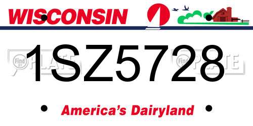 1SZ5728 Wisconsin License Plate