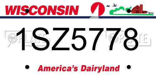 1SZ5778 Wisconsin License Plate