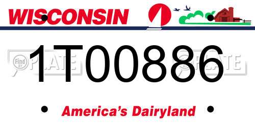 1T00886 Wisconsin License Plate