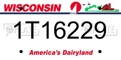 1T16229 Wisconsin License Plate