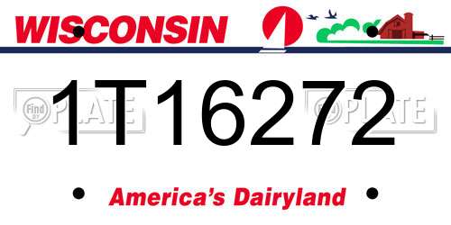 1T16272 Wisconsin License Plate