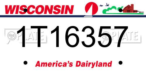 1T16357 Wisconsin License Plate