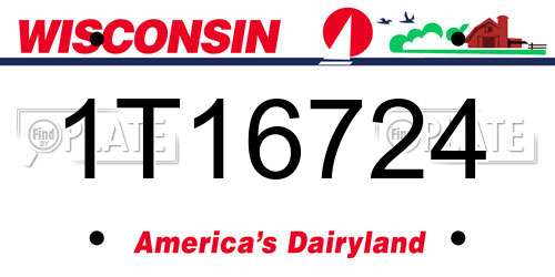 1T16724 Wisconsin License Plate