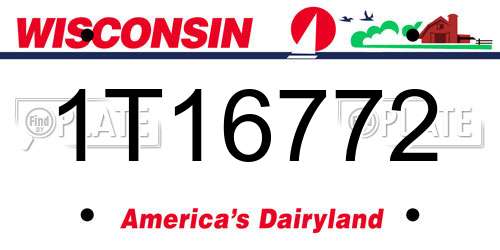 1T16772 Wisconsin License Plate
