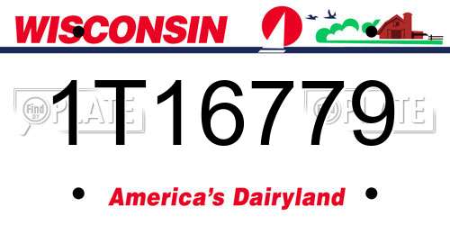 1T16779 Wisconsin License Plate