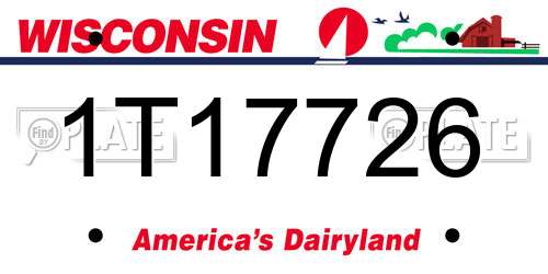 1T17726 Wisconsin License Plate