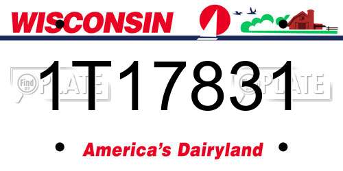 1T17831 Wisconsin License Plate