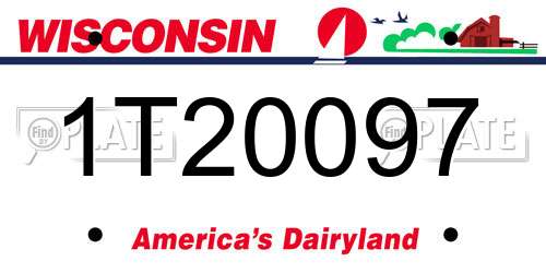 1T20097 Wisconsin License Plate
